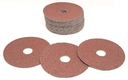 Benchmark Abrasives 4 1/2 Inch Sanding Discs Aluminum Oxide Resin Fiber Grinding Disc for Grinding, Stripping on Wood, Fiberglass, Metal, 7/8" Arbor Angle Grinder Sanding Disc, 25 Pack - 80 Grit