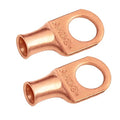 SELTERM 2pcs 4 AWG 1/2" Stud Copper Wire Lugs, Battery Lugs, Ring Terminals, Battery Cable Ends, 4 Guage Ring Terminal Connectors, UL Heavy Duty Bare Copper Eyelets Battery Terminal Connectors