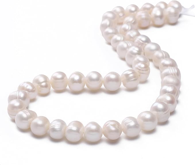 Natural Pearl Beads Potato 8-9mm White Freshwater Cultured Loose Gemstone Beads for DIY Jewelry Making 13.8''/Strand HQ