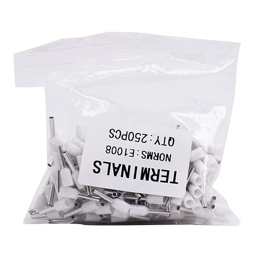 Fidioto 18AWG Wire Ferrules Kits, 250pcs White AWG18 Assortment Wire Ferrule Copper Crimp Connector Insulated Cord Pin End Terminal