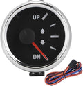 Aramox Boat Trim Gauge, 52mm/2in UP-DN Boat Trim Gauge 0-190ohm Trim Tilt Indicator Red Backlight (Black Dial Silver Frame)