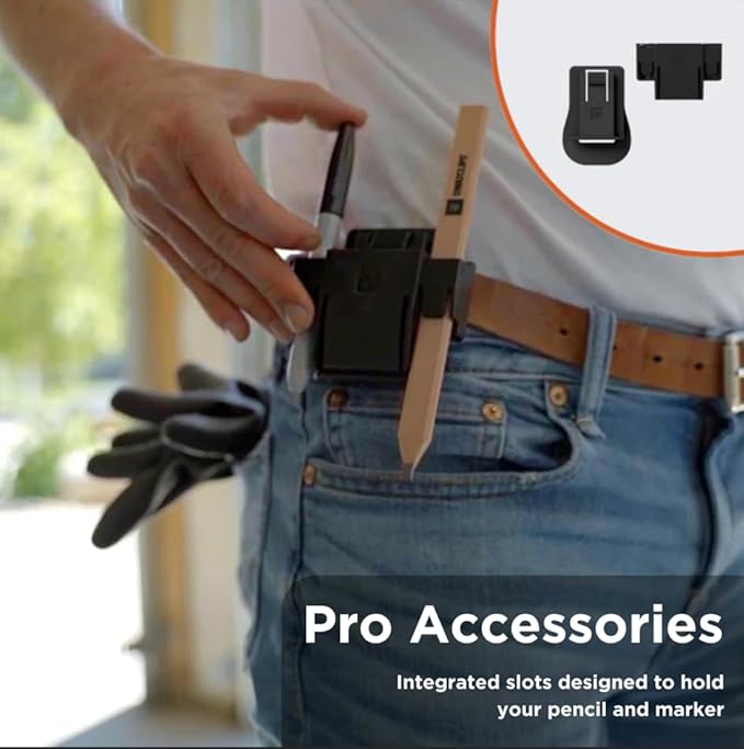 Tape Measure Holder & Tool Holder – Tool Belt Clip Compact Multi-Purpose Tool Belt Attachment for Professionals