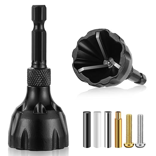 2Pcs Chamfer Tool Bolt Deburring Cutters Tool for Metal with Carbide Blades, Burr Remover Tool for 3D Printing, PVC, Metal Rod, Pipe, Reamer Thread Tool, 1/8'' to 3/4'' Diameter (3~19mm) Chamfer Bit