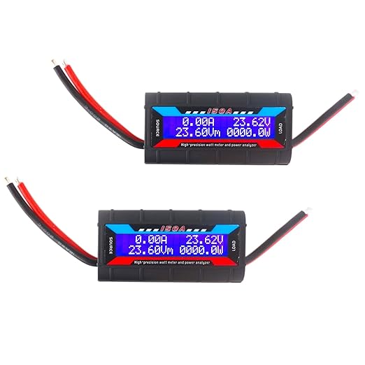 2Pcs 150A RC Watt Meter, DC 0-60V High Precision Power Analyzer, Volt Amp Watt Checker with Digital LCD Screen for Voltage/Current/Power/Charge/Energy Measurement