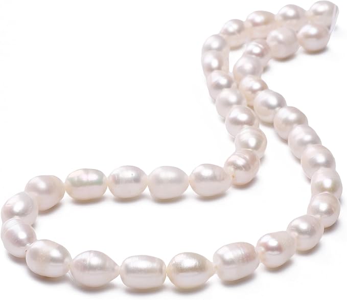 Natural Pearl Beads Rice 8-9mm White Freshwater Cultured Loose Gemstone Beads for DIY Jewelry Making 13.8''/Strand HQ