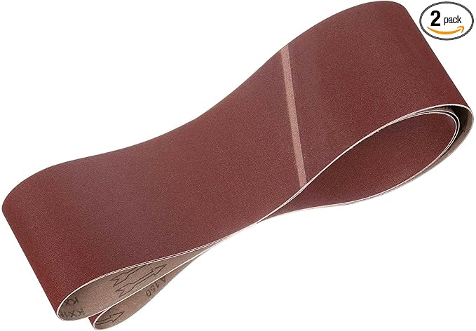 HARFINGTON 6 x 80 Inch Sanding Belts, 2 Pcs 150 Grits Aluminum Oxide Abrasive Belt Sander File Belt for Woodworking, Metal Polishing, Knife Sharpener