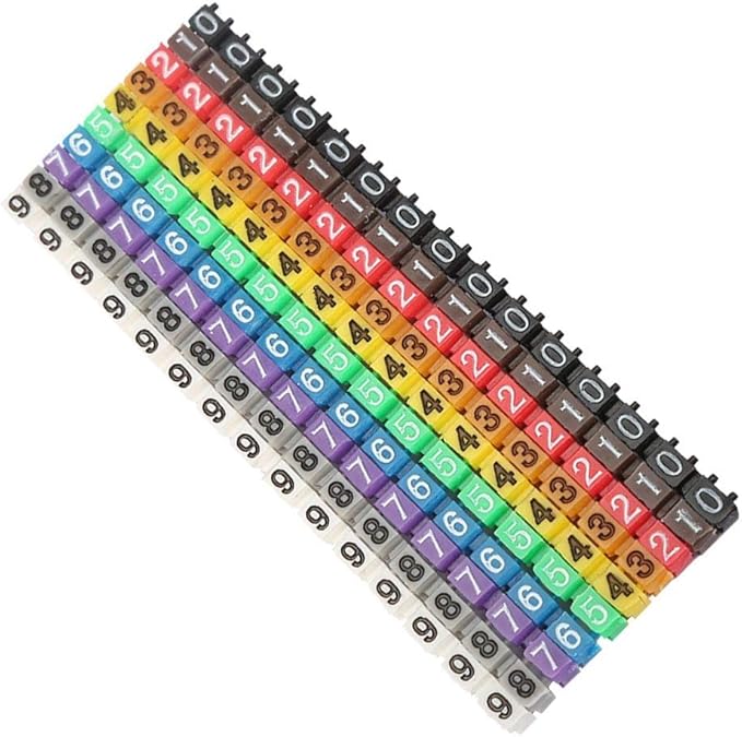 Clip on Wire Markers Wire Number Labels Colorful Cable Numbering Marker Tube for Marking The Color Coded Cables(150PCS KCM-1.5MM 1.5)