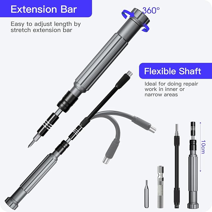 Precision Screwdriver Set, SOONAN 150 in 1 Electronics Tool Kit with 120 Bits Magnetic Screwdriver Set & 30-bit Tool Set Handy Repair Tool for Computer Phone Watch Camera Laptop, Blue