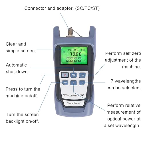 Fiber Optic Tools Cable Tester FC SC Power Meter & 2.5mm 30mV Visual Fault Locator with Sc, Fc Connector and Shoulder Toolkit