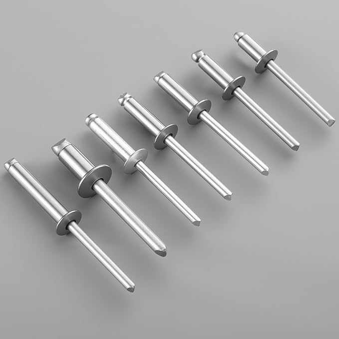 70pcs 1/4" x5/8" Aluminum Blind Rivets, 6.3 x 16mm Pop Rivets,Rivets for Metal,Silver