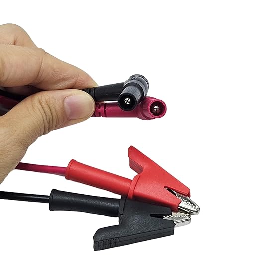 2Pcs 14 Gauge Multimeter Test Leads Right Angle Banana Plug to Alligator Clip, CAT III 1000V 10A Heavy Duty PVC Wire for Electrical Testing 3 Feet