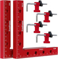 Fivepears 2 Pack 90 degree positioning square clamps set for woodworking, 6.3" x 6.3"(16 x 16cm) aluminum precision right angle corner clamp for square picture frame tool box cabinet drawer and wood