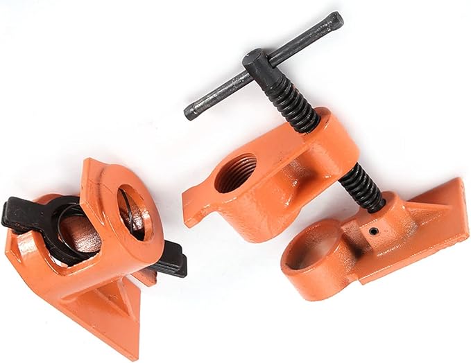 Heavy Duty 1 inch Pipe Clamp Jaws Vise Fixture Set Woodworking Tool Kit Vise Clamp for Gluing and Drilling Used in Wood Clamp, Water Pipe Clamp (1 PCS)