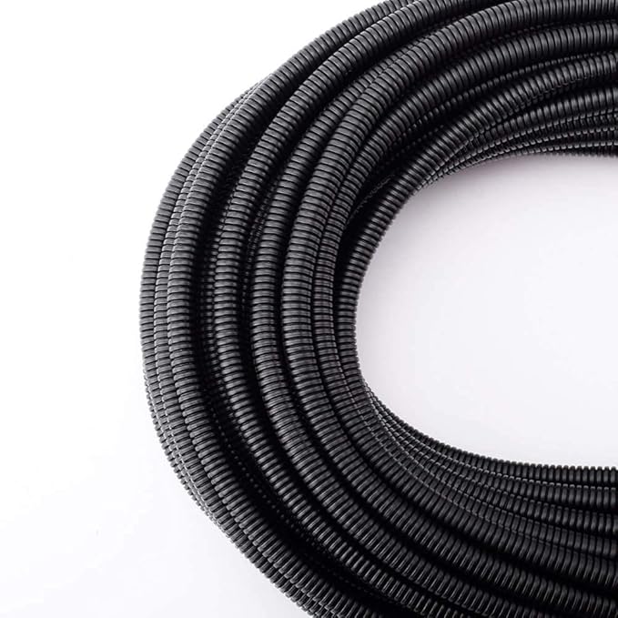 ZhiYo 50 FT 1/4” Wire Loom Split Tubing Auto Wire Conduit Flexible Cover | High Temperature Heat Resistant -40F to 257F | Plastic Cover for Electrical Wires & Cables