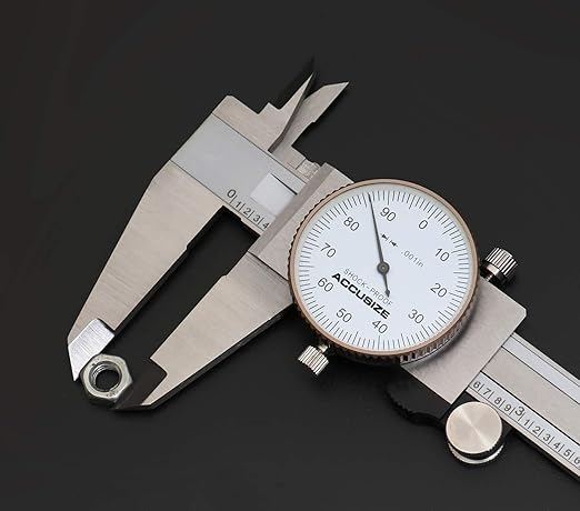 Accusize Industrial Tools 0-8'' by 0.001'' Precision Dial Caliper, Stainless Steel, in Fitted Box, P920-S218