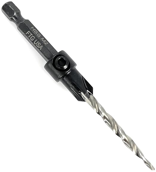 FTG USA Countersink Drill Bit for Wood with Tapered Drill Bit #8 (11/64")
