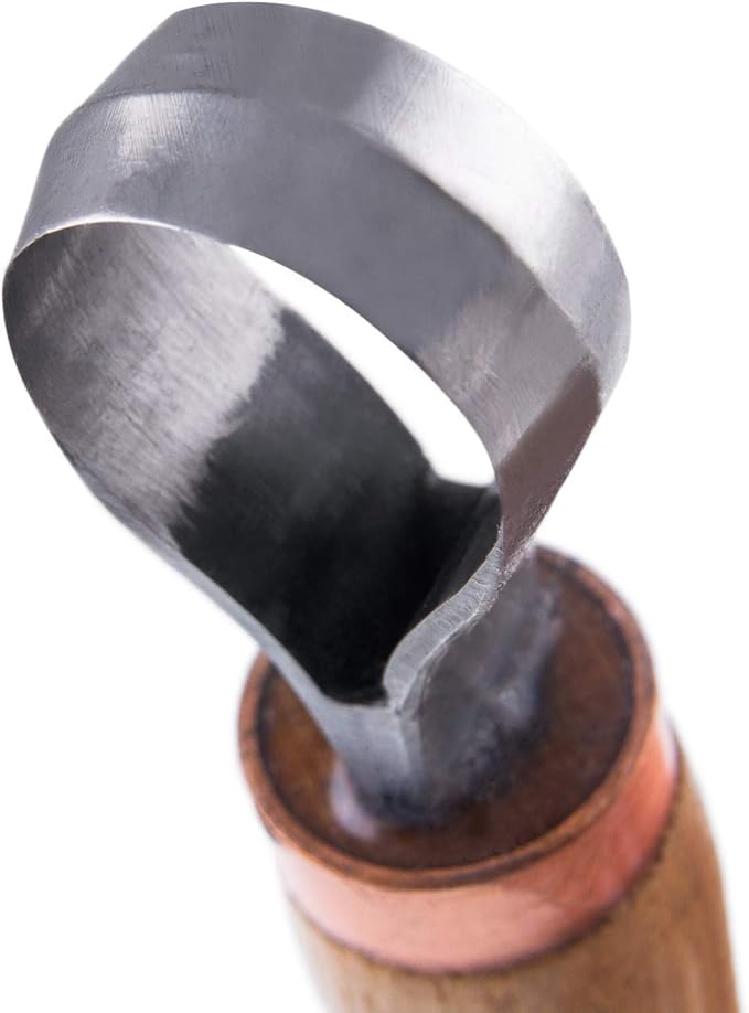 STAMESKY Wood Carving Scorp Knife | Round Carving Tool for Spoons, Bowls, and Cups | Spoon Bowl Carving Tools | Wood Carving for Beginners | Oak Wood Handle with Carbon Steel Blade (1'in Full scorp)