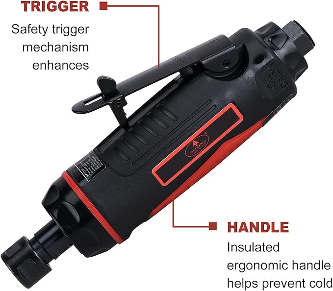 AEROPRO TOOLS 1/4-Inch Mini Air Straight Die Grinder AP17314 with 1/4 collect, 22000 RPM