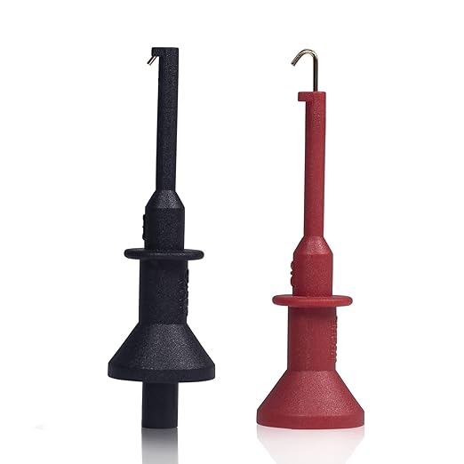 Mini Hook Test Clips, Mini Grabber Test Clips for M4 Plug Test Probe Test Lead Conversion Connection for Push-in Pen Tip