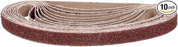 3/4 x 18 Inch Sanding Belt, 10 Pcs 36 Grit Aluminum Oxide Knife Sharpener Belts Work Sharpening for Belt Sander Knife Carving Tool Metal Working