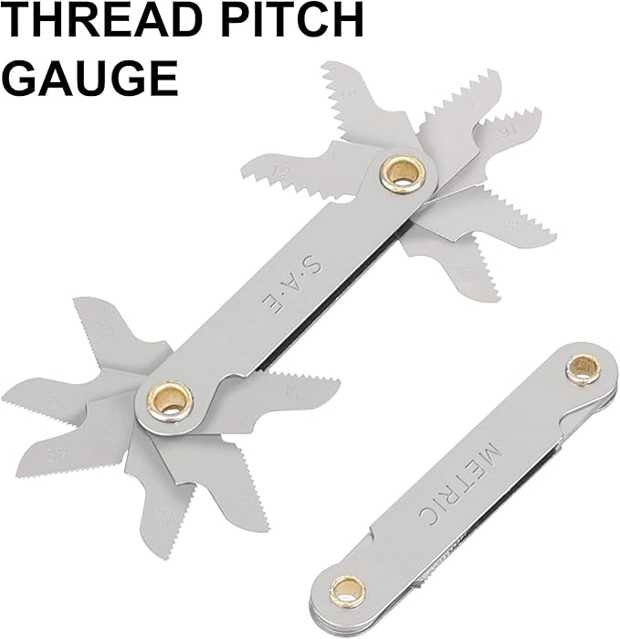 WYNNsky Die and Tap Set in SAE and Metric, Hex Threading Dies for External Threads, Thread Tap for Internal Threads, Thread Wrench, Thread Pitch Gauge, 86 Pieces Gauge Kit for DIY Tapered