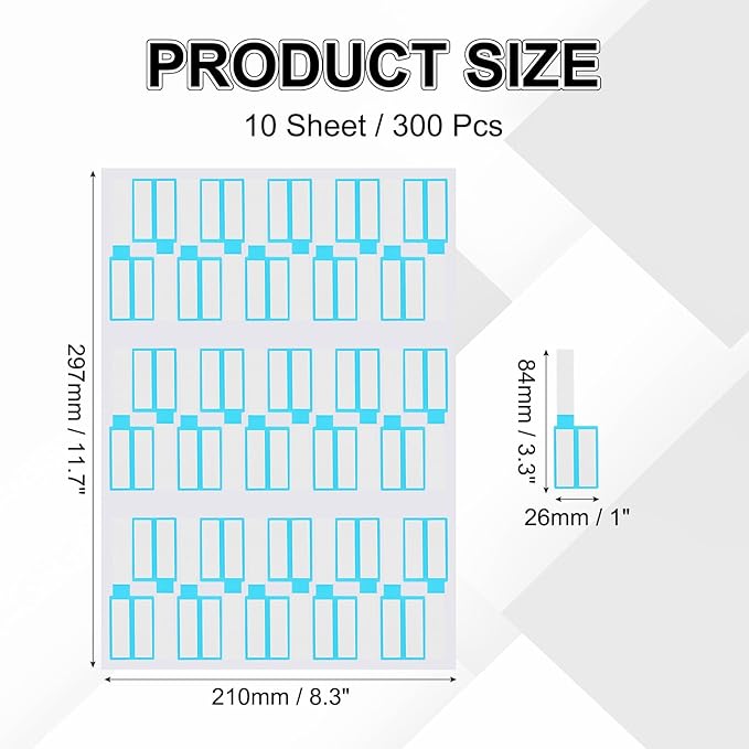 uxcell 300 Pcs Cable Labels, Waterproof Wire Cord Labels Tags, Cord Organizer Management Tags for Charger Cable Organizer Wire Markers Printer, Light Blue