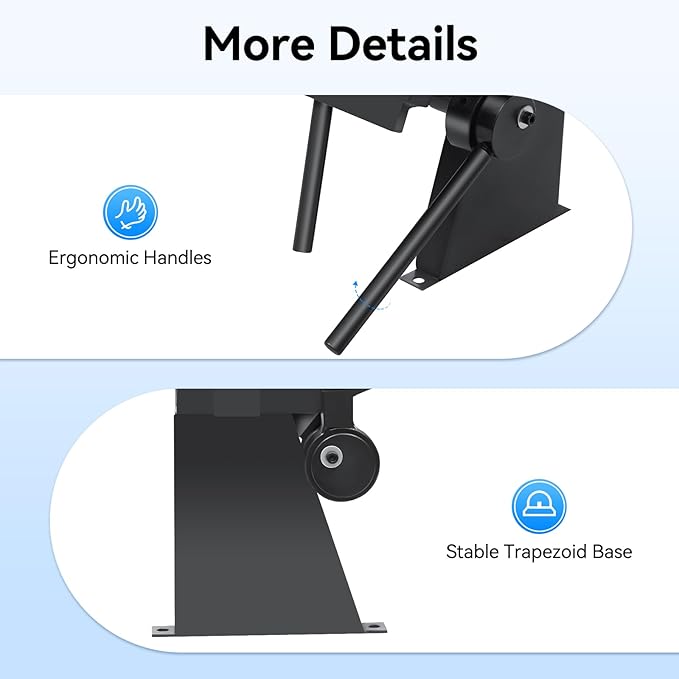 24“ Pan And Box Brake, 0-135° Sheet Metal Brake W-2420A Sheet Metal Bending Brake With 2”, 3“, 4” Removable Fingers Industrial Metal Bender For Carbon Steel Aluminum Copper