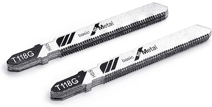 10-Piece T118G 3 Inch 32 TPI Assorted T-Shank Jig Saw Blades Set for Cutting Metal