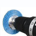 Benchmark Abrasives 3” Mounted Nylon Wire Wheel, Fine Grit, 1/4" Drill Shank, Perfect for Rust or Paint Removal Sanding Finishing on Wood Fiberglass Plastics - (Blue, 3")