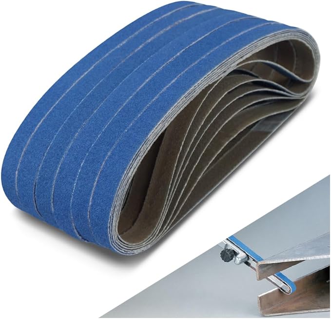 1/2 x 18 Inch Sanding Belts, 36 Pcs 120 Grit, Zirconia Sanding Belts for Fine Finishing, Metal Polishing, Woodworking
