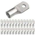 SELTERM 25pcs 1/0 AWG 1/4" Stud Marine Grade Tinned Copper Battery Cable Lugs, 0 Gauge Ring Terminals, UL Wire Lugs Electrical Battery Cable Ends, Tinned Copper Lugs Battery Terminal Connectors
