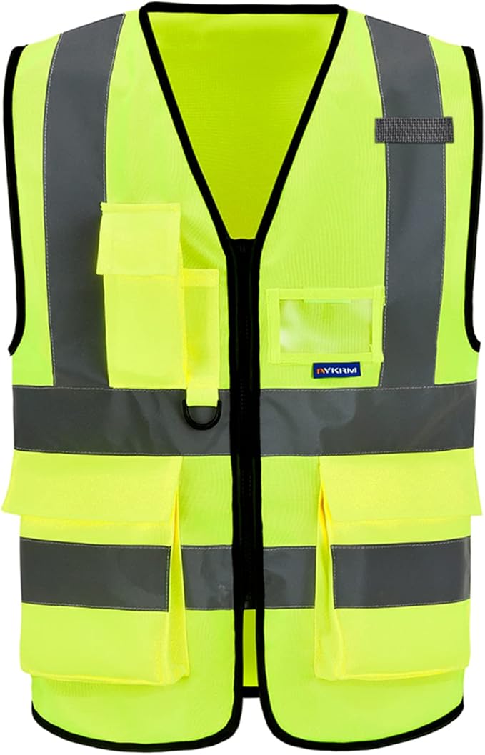 A-SAFETY hi viz reflective safety vest for men, Yellow