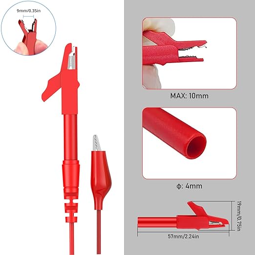 30PCS Back Probe Kit Automotive with Banana Plug Test Leads, Copper Alligator Clips, Insulation Wire Piercing Probes & Stainless Steel Back Probe Pins, Multi-Angle Diagnostic Test Wires for Car Repair