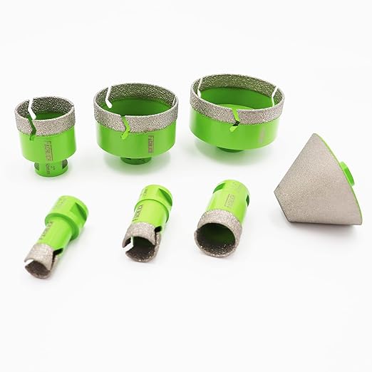 Diamond Core Drill Bits Set,20/25/32/50/75/90mm Tile Hole Saw Kit with 82mm Diamond Beveling Chamfer Bit for Porcelain Ceramic Tile Granite Marble