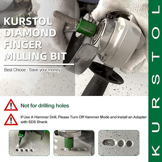 Diamond Core Drill Bits Kit - 10pcs 6/8/10/25/35/50/65mm+2" Beveling Chamfer Bit+1-3/8" Finger Milling Bit+Triangle Adapter to 5/8-11" Thread for Porcelain Ceramic Tile Granite Marble