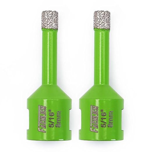 Diamond Core Drill Bits,2pcs 5/16" 8mm Ceramic Tile Drill Bits Vacuum Brazed Diamond Hole Saw for Porcelain Tile,Granite,Marble,Concrete,Masonry,Brick