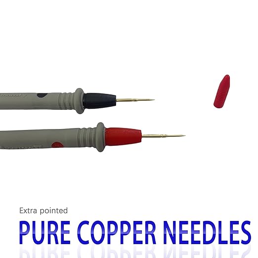Digital Multimeter Test Leads, Professional Grade Test Probes with Silicone Cables, Red and Black