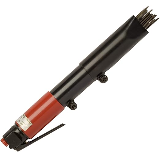 CS Unitec | 2B Needle Scaler with Vacuum Shroud Basic Kit | 19 Needle Air Chisel | 6 Sets | Professional Grade Inline Grip | Air Power 5.5 CFM - 121.2099 VS Basic Kit