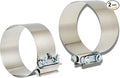 Butt Joint Band Clamps,Exhaust Muffler Clamp Exhaust Pipe Clamps Sleeve Stainless Steel (2, 6'')