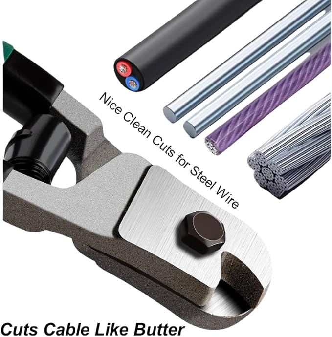 8 Inch Steel Wire Cable Cutters Heavy Duty Pocket Size Bike Bicycle Cable Cutter Pliers Wirecutter Cutting Tool 5/32" for Stainless Steel Wires Comfortable Safety Spring-loaded Handle One-Handed