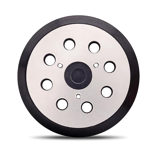 5 Inch 8 Hole Hook and Loop Metal Orbital Sander Pad Compatible with Makita BO5010 BO5030 BO5031 BO5041 XOB01Z Random Orbital Sander, 3 Screw Holes Sanders Replacement Pad Part for 743081-8 743051-7