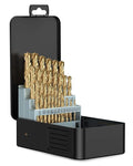 Lichamp 29-Piece HSS Drill Bit Set, High-Speed Steel Drill Bits with Titanium Coating from 1/16" to 1/2" for Metal, Cast Iron and Plastic - Comes with Indexed Steel Case