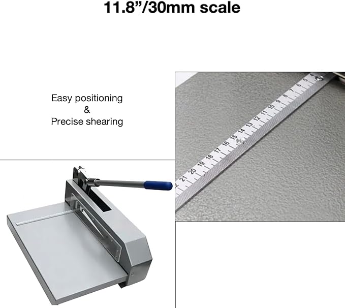 Guillotine Sheet Metal Cutter, Heavy Duty Metal Plate Cutter Tool, Manual Metal Cutting Shear Machine for Steel Aluminum Copper Sheet PCB Board 12.4in Cutting Width 0.08in Max Cutting Thickness