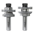 Professional 2PCS Round Over Style Rail and Stile Router Bits Set 1/2 Inch Shank, 3/8 Inch Cutting Depth, Up to 7/8 Inch Stock, Door Frame Shaper Cutters Raise Panel Making Router Bit Set