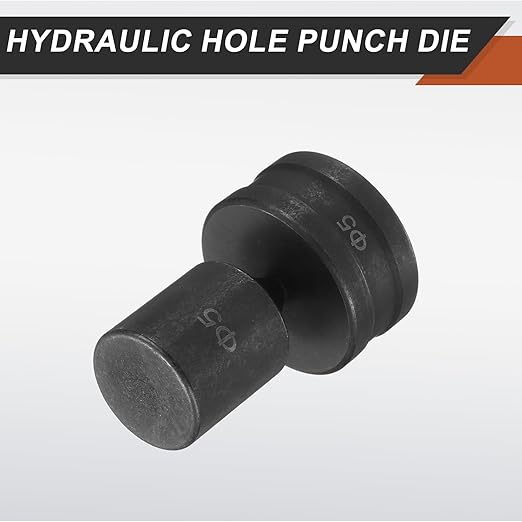 HARFINGTON Hydraulic Hole Punch Die Φ5mm Round Hole 40Cr Steel Electric Punching Kit for CH70 Electric Punching Machine, Black