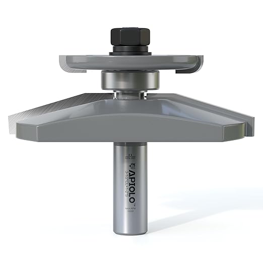 Professional Bevel Raised Panel with Back Cutter Router Bits 1/2 Inch Shank for Cove-Cut and Making Cabinet Door, 3-1/2 Inch Diameter, Used in Combination with Rail and Stile Router Bits