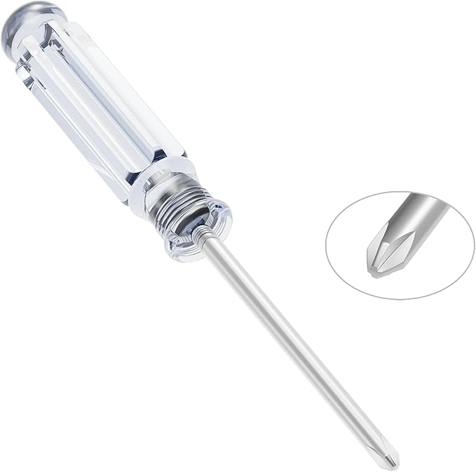 5PCS Mini Phillips Screwdriver, 3mm Cross Head with Clear Non-slip Handle for Small Appliances, 3.62"(92mm) Total Length, Non-magnetic