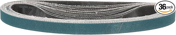 1/2 x 18 Inch Sanding Belt, 36 Pcs 240 Grit Zirconia Knife Sharpener Belts Work Sharpening for Belt Sander Knife Carving Tool Metal Working