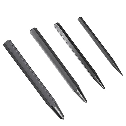 62215 Center Punch Set, Center Punch Metal Center Punch Tool 4-Piece Set