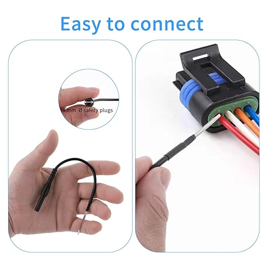 2 PCS Spoon Back Probe, Silicon Flexible Test Back Probe Pins Bendable Spoon Multimeter Test Extention Power Probes Compatible with 4mm Banana Plug for Wire Piercing Car Repairing Electrical Testing